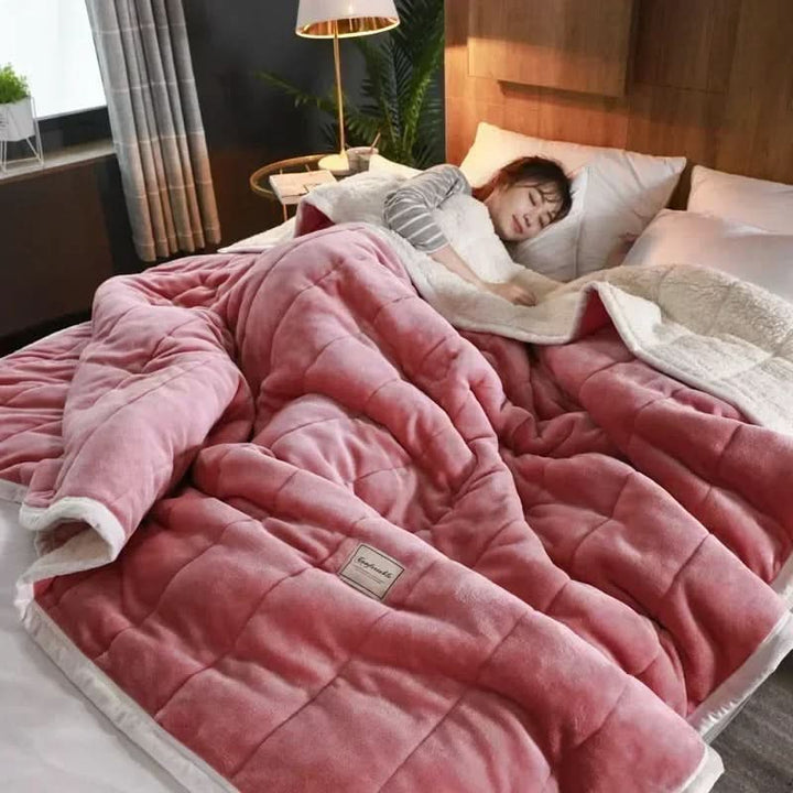 Varm Flanell Korall Fleece Filt Mjuk Mysig Pläd för Vinter