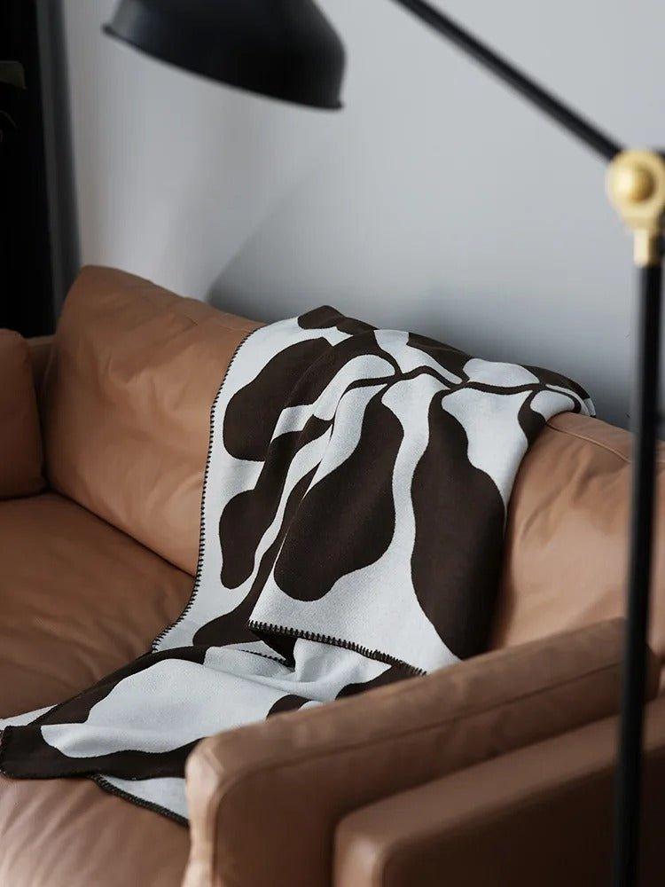 Boho-pläd med abstrakt mönster i mjuk bomullsblandning