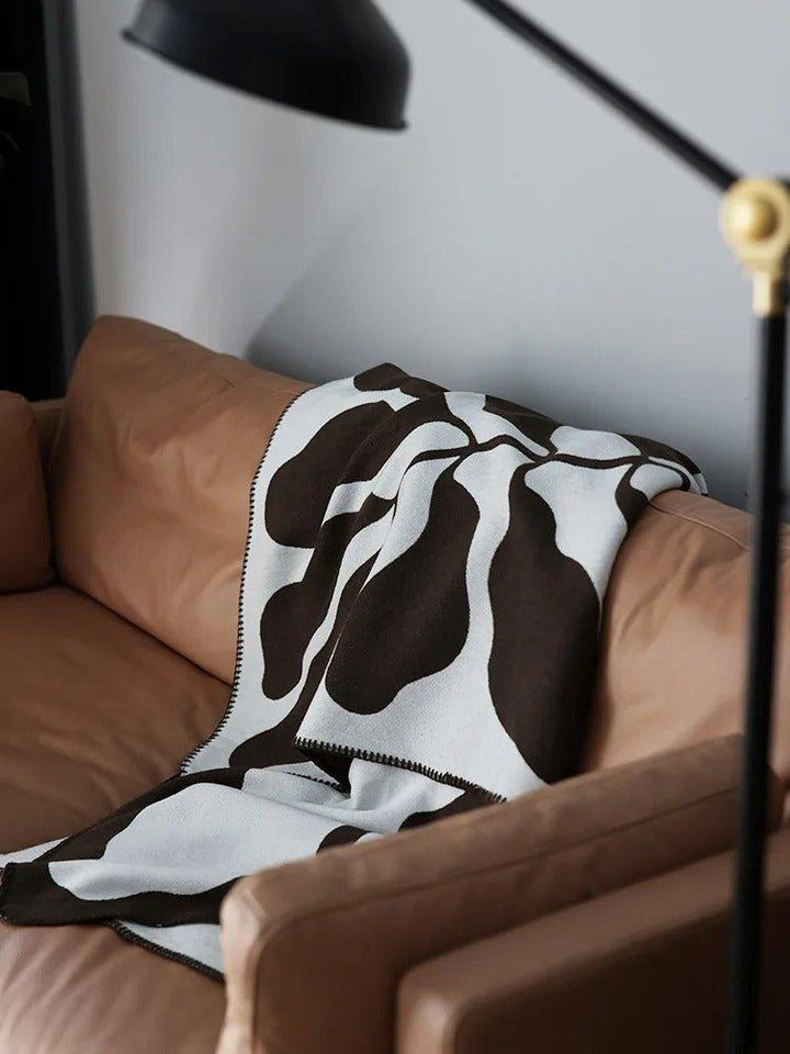 Boho-pläd med abstrakt mönster i mjuk bomullsblandning