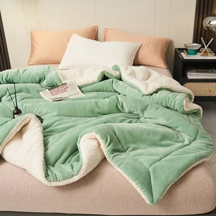 Myslunda™ Vändbar sherpafilt i fleece för säng och soffa