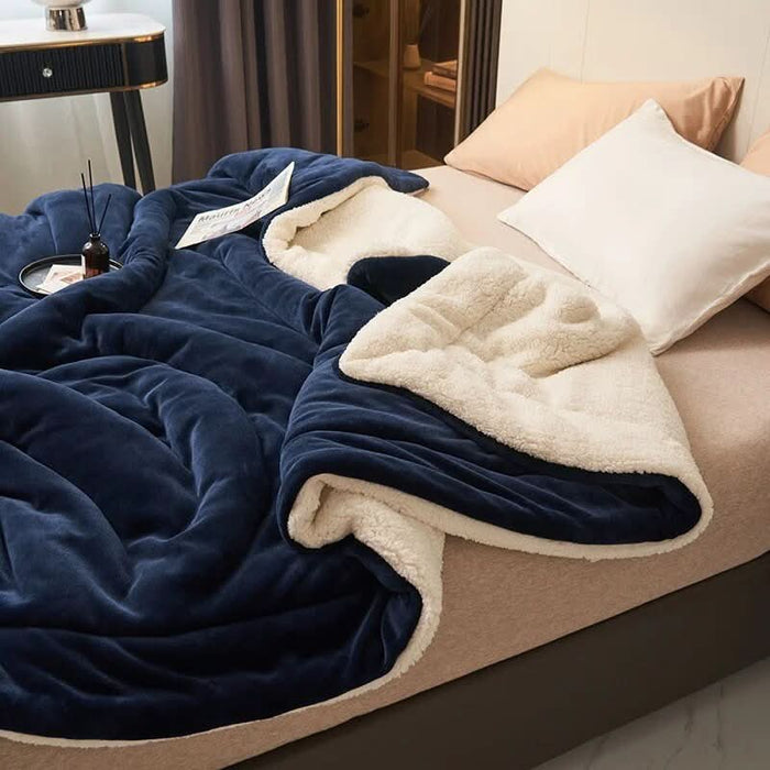 Myslunda™ Vändbar sherpafilt i fleece för säng och soffa