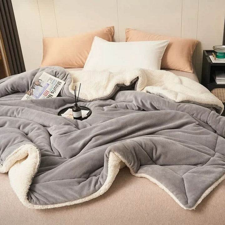 Vändbar Sherpa-fleece Filt för Säng och Soffa