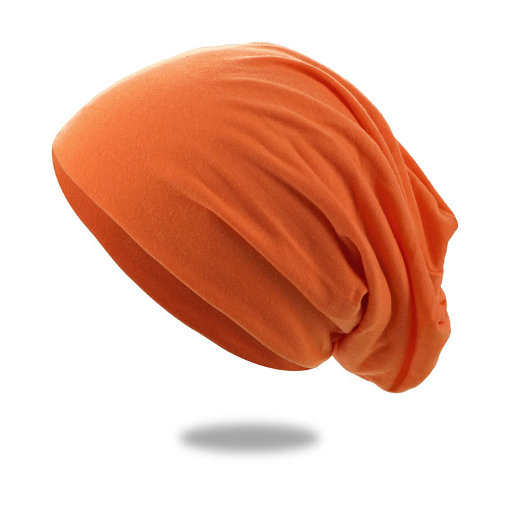 Slouch beanie i andningsbar stickning med stretch