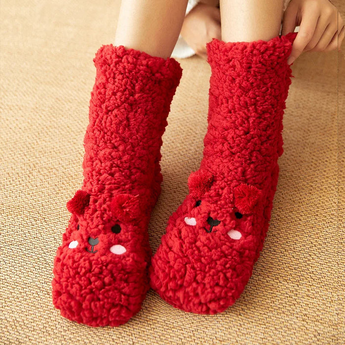 Myslunda™ Söta björnsockor i mjuk fleece med halkskydd
