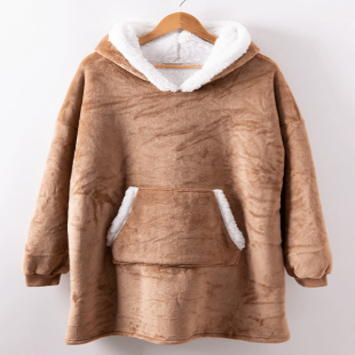 Oversize filthoodie med stor luva – mysig och varm