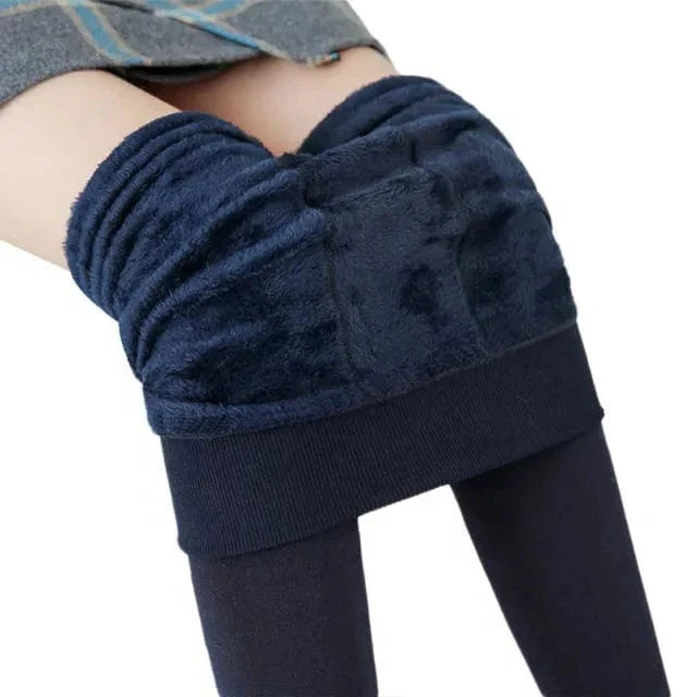 Fleecefodrade leggings med hög midja för kalla dagar