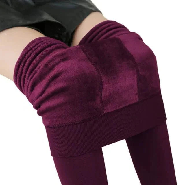 Fleecefodrade leggings med hög midja för kalla dagar