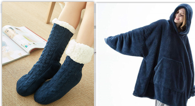 Bärbar filt-hoodie med Oversized Fleece och Kangaroo Ficka