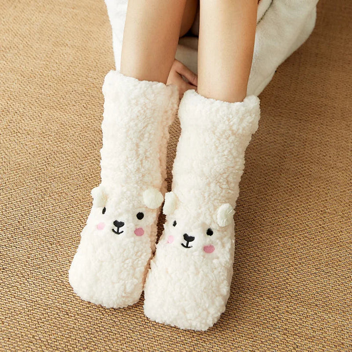 Myslunda™ Söta björnsockor i mjuk fleece med halkskydd