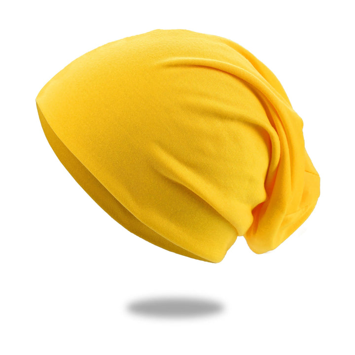 Slouch beanie i andningsbar stickning med stretch